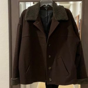 Dark chocolate Brown medium Vintage Braetan woman’s wool coat medium